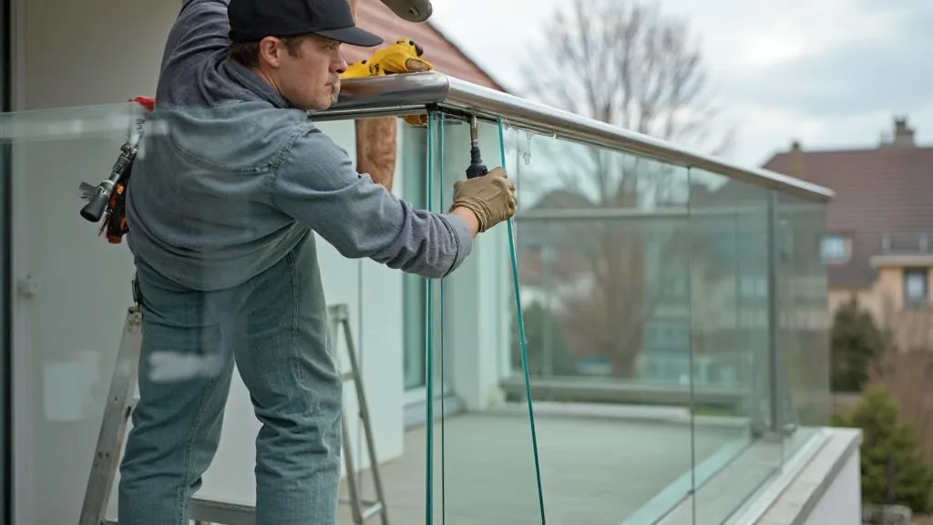 Glasgeländer Balkon beschädigt