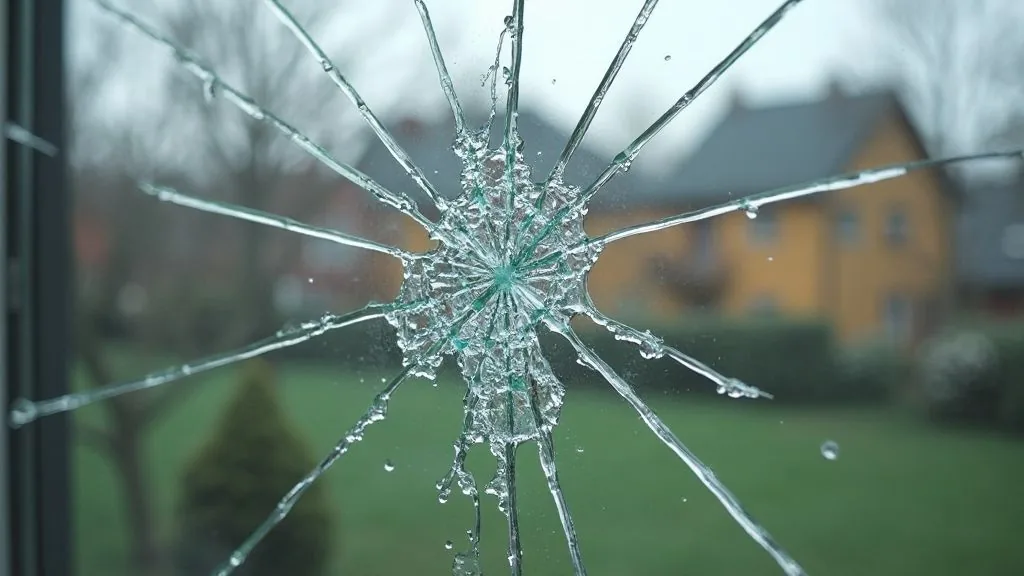Glastür gebrochen